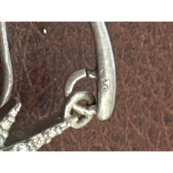 Vtg Italy 926 Silver Dangle Starburst CZ? Diamond Earrings Crystal Star Spangled - Picture 6 of 6